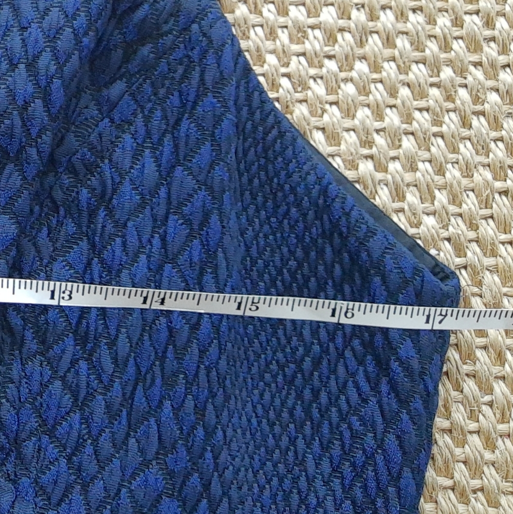 New. Rebecca Taylor V neck, snake jacquard navy Empire Dress, black bottom,lined - Picture 7 of 11